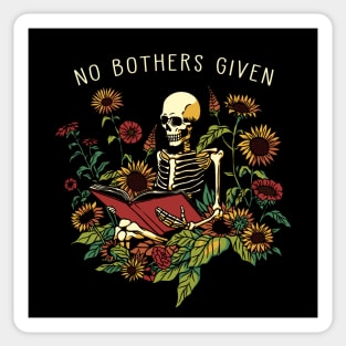 No Bothers Given Skeleton Flower by Tobe Fonseca Sticker